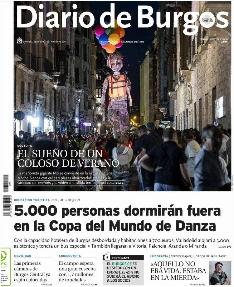 Portada de Diario de Burgos (España)