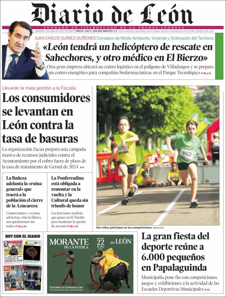 Portada de Diario de León (España)