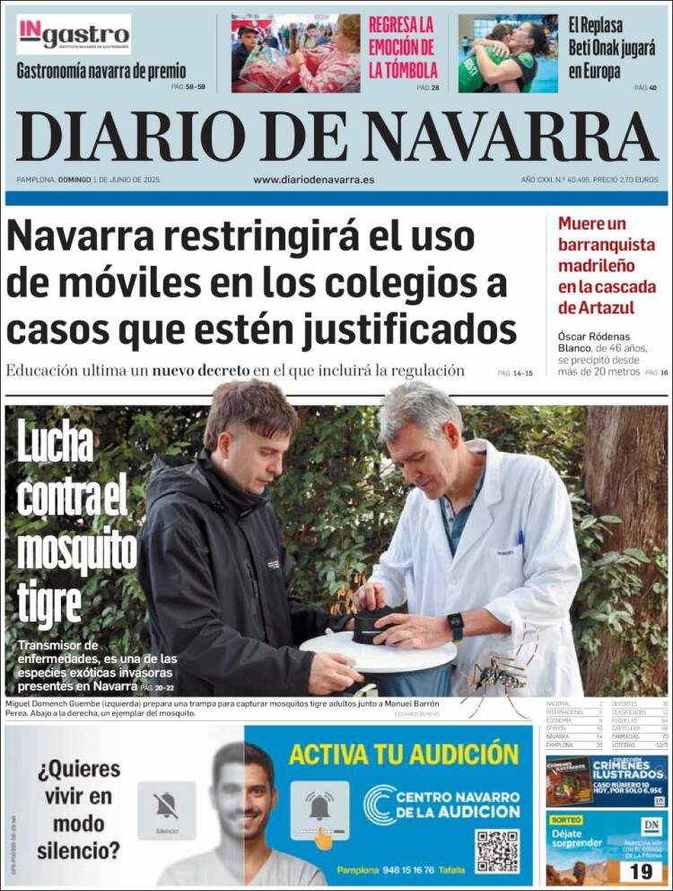 Portada de Diario de Navarra (España)