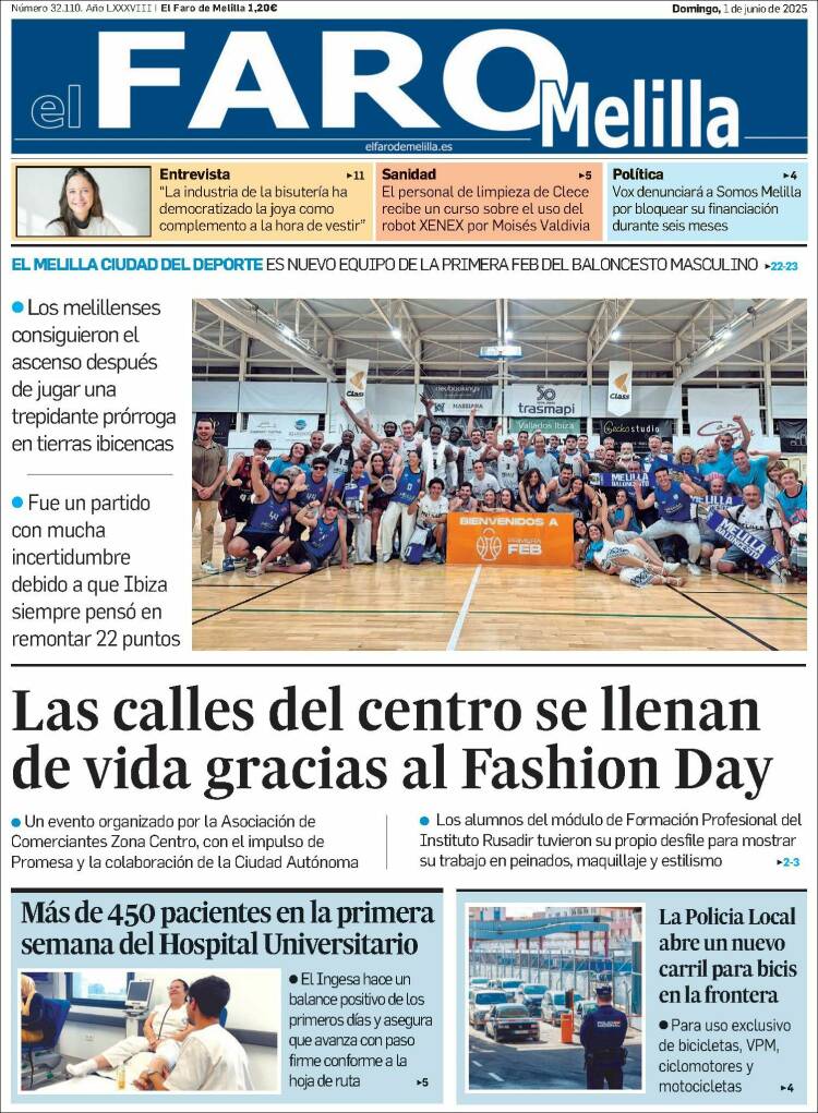 Portada de El Faro de Melilla (Spain)