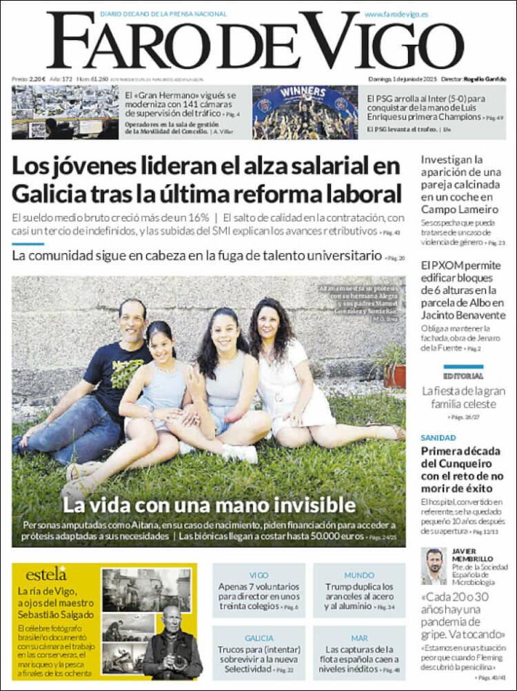 Portada de Faro de Vigo (España)