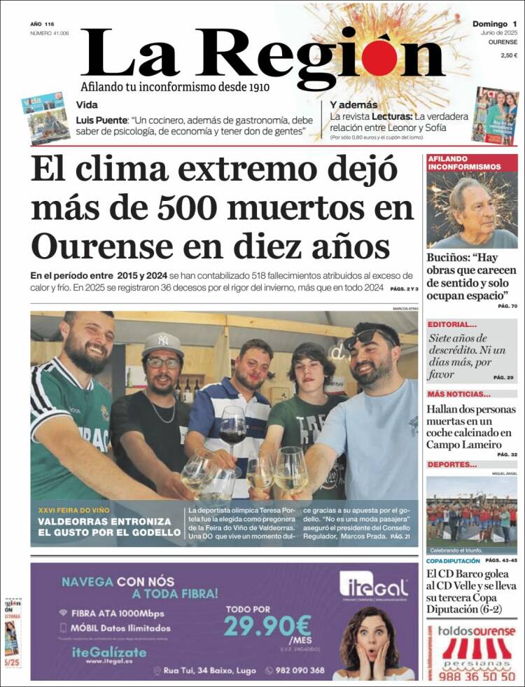 Portada de La Región de Ourense (Spain)