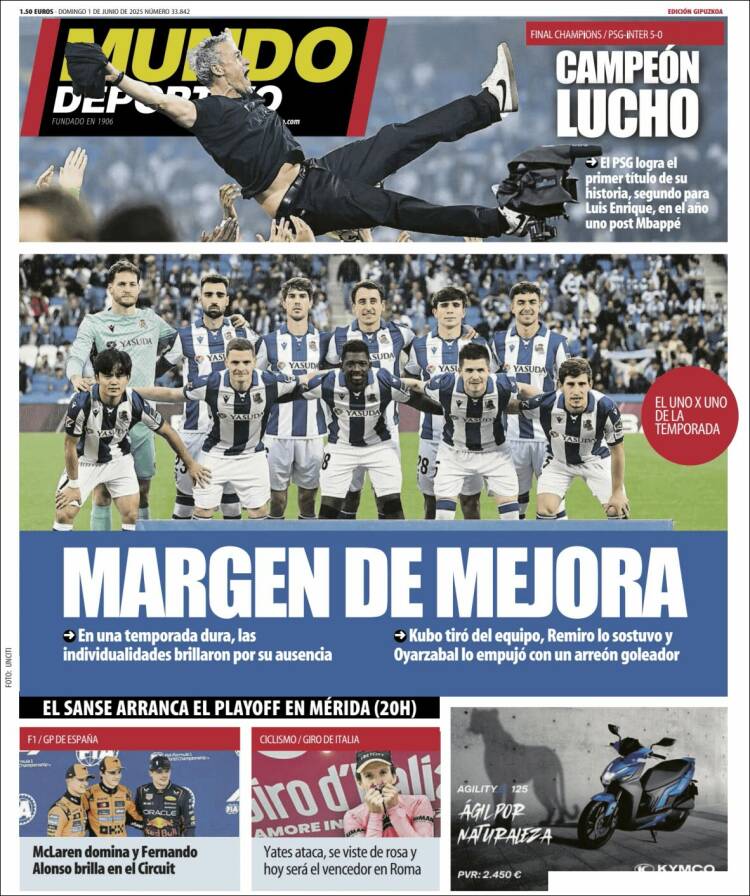 Portada de Mundo Deportivo Gipuzkoa (España)