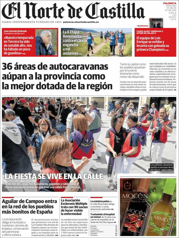 Portada de Norte de Castilla - Palencia (España)