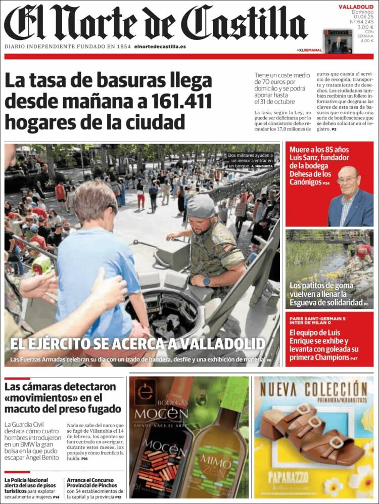 Portada de Norte de Castilla - Valladolid (España)