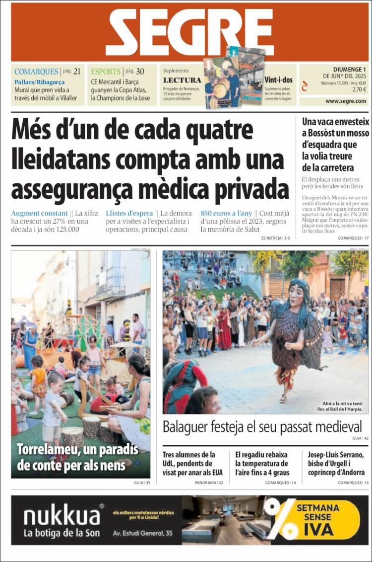 Portada de Segre (España)