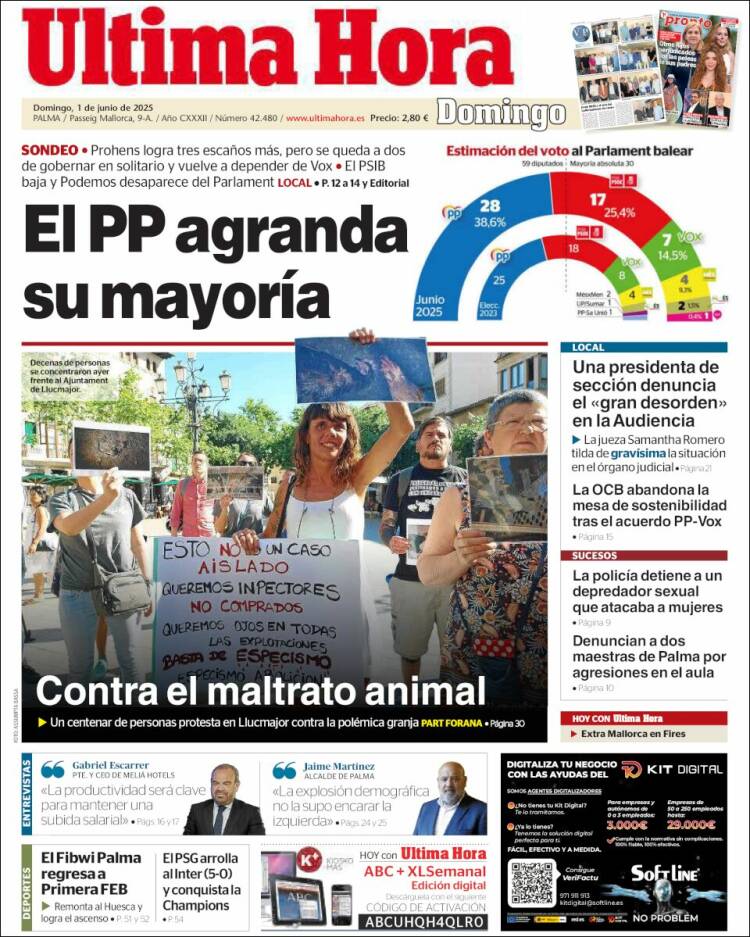 Portada de Última Hora (España)