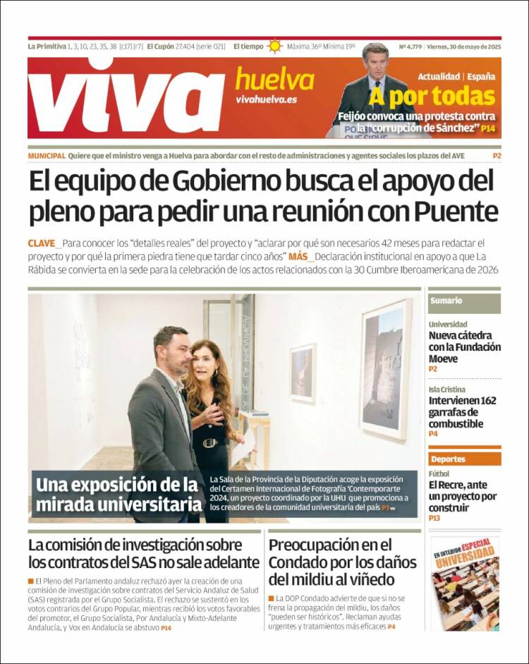 Portada de Viva Huelva (España)