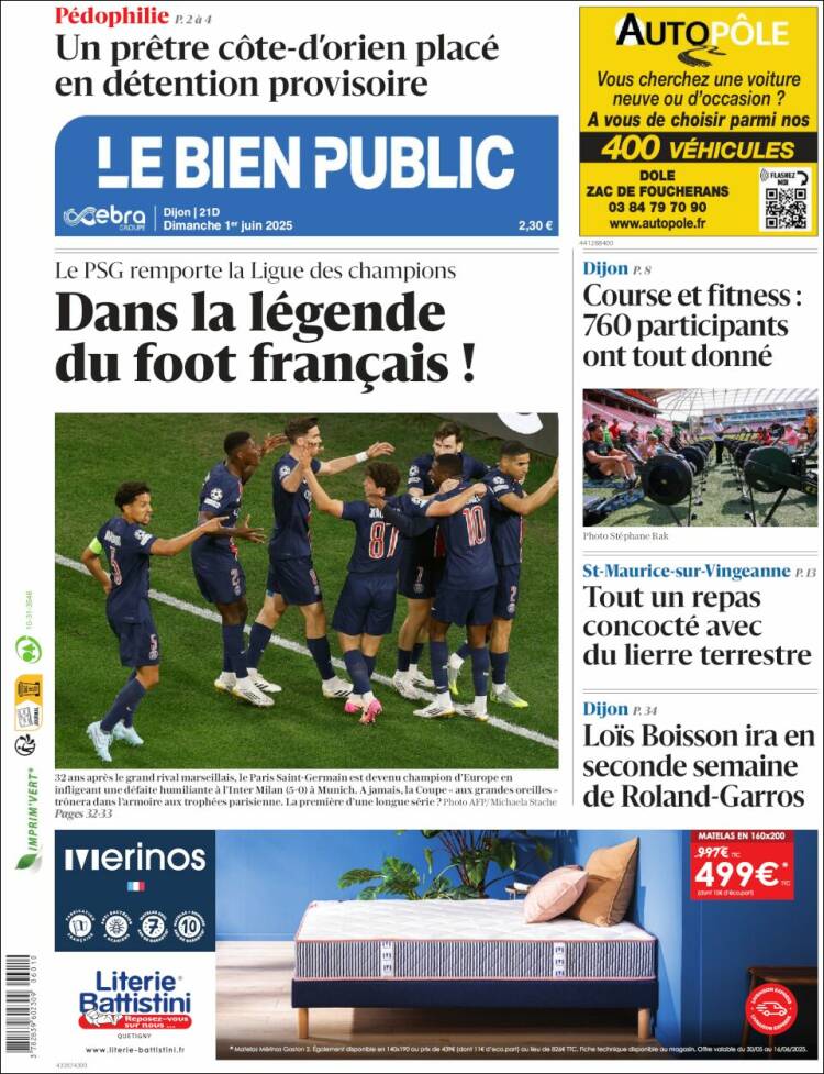 Portada de Le Bien Public (France)