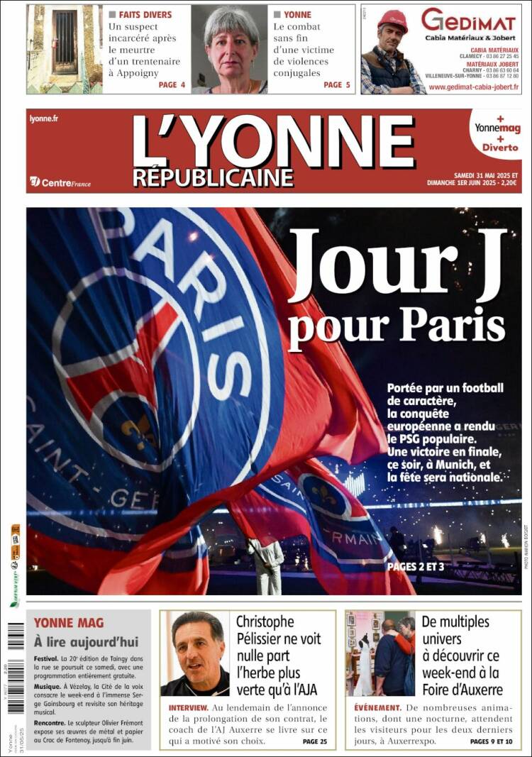 Portada de L'Yonne-Républicaine (France)