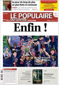 Portada de Le Populaire du Centre (Francia)