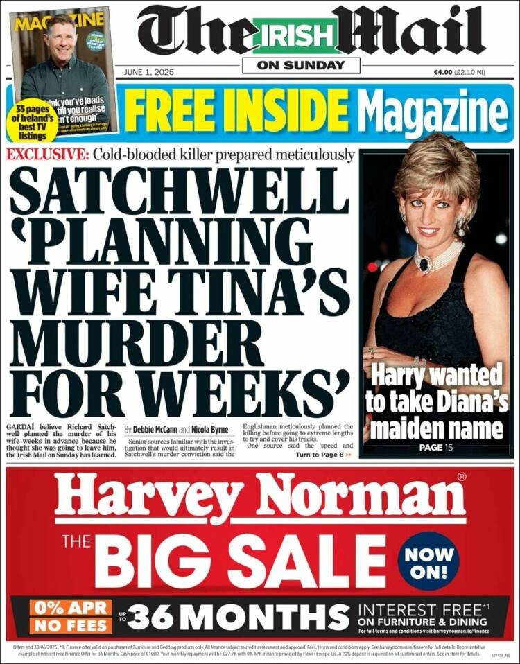 Portada de Irish Daily Mail (Irlanda)