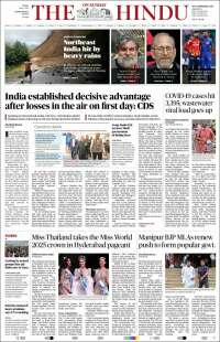 Portada de The Hindu (India)