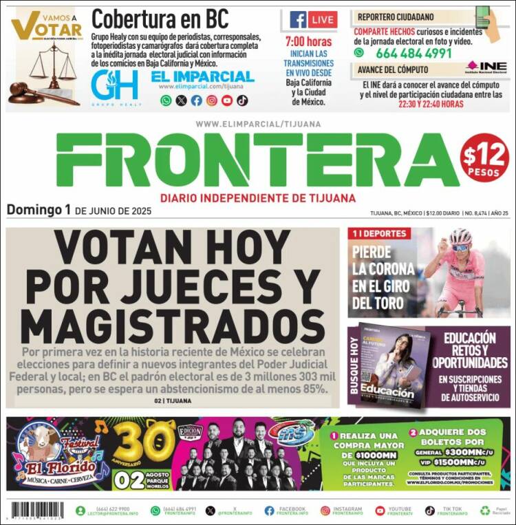 Portada de Frontera (México)