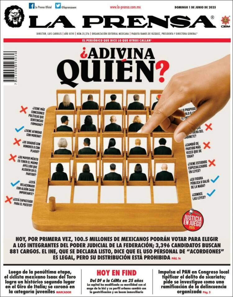 Portada de La Prensa (México)