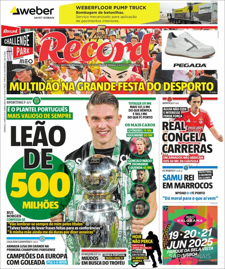 Portada de Jornal de Negócios (Portugal)