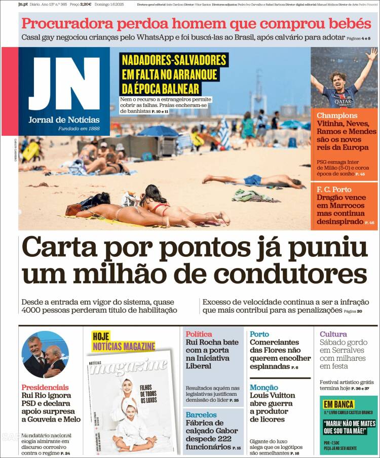 Portada de Jornal de Notícias (Portugal)