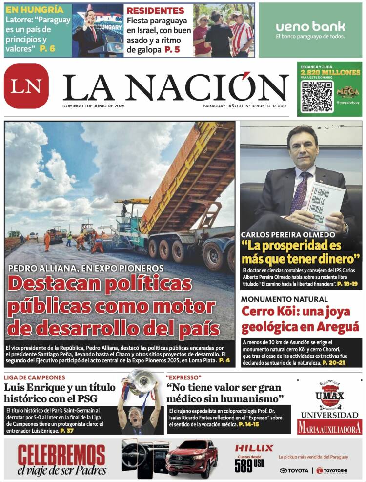 Portada de La Nación (Paraguay)