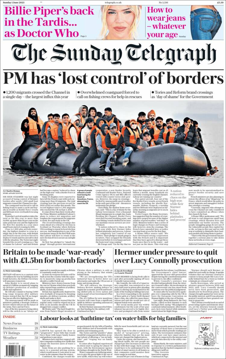 Portada de Daily Telegraph (Royaume-Uni)