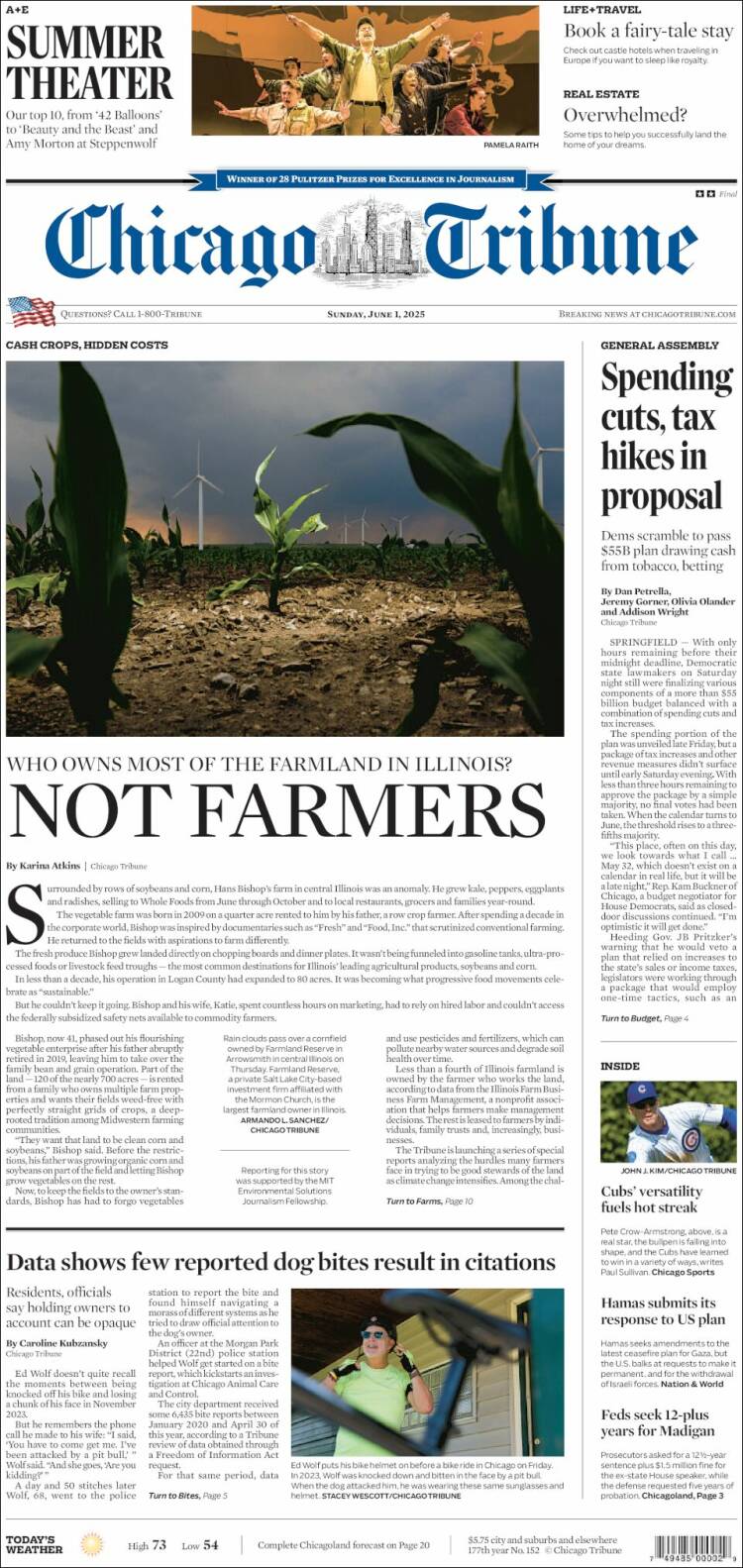 Portada de Chicago Tribune (USA)
