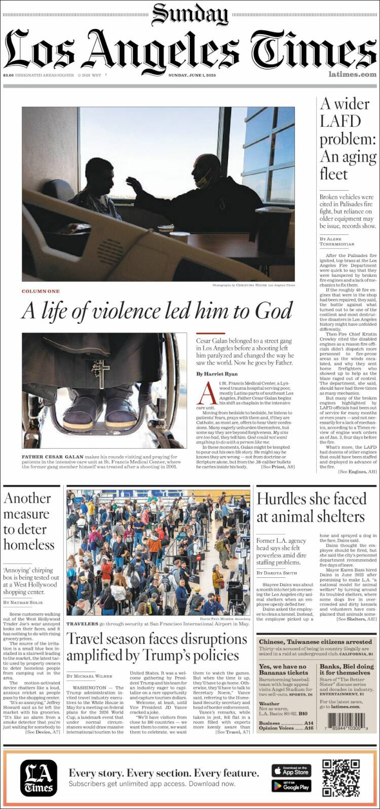 Portada de Los Angeles Times (USA)