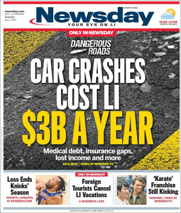 Portada de Newsday (USA)