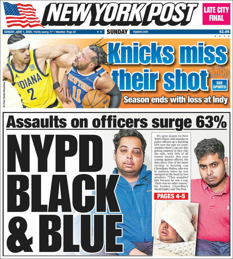 Portada de New York Post (USA)