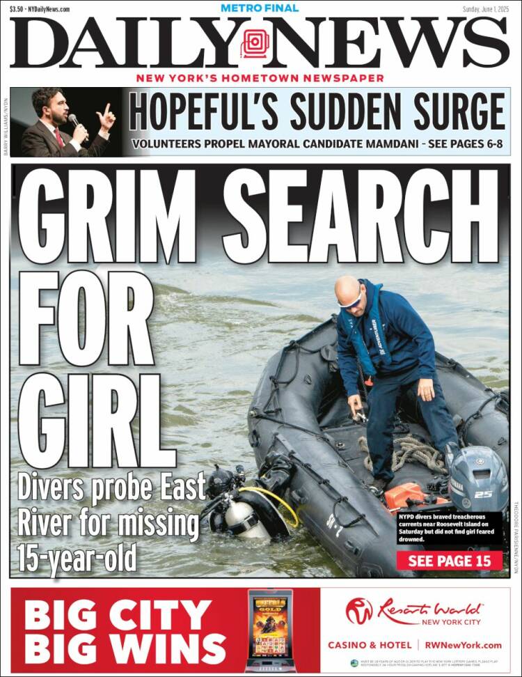 Portada de Daily News - New York (USA)