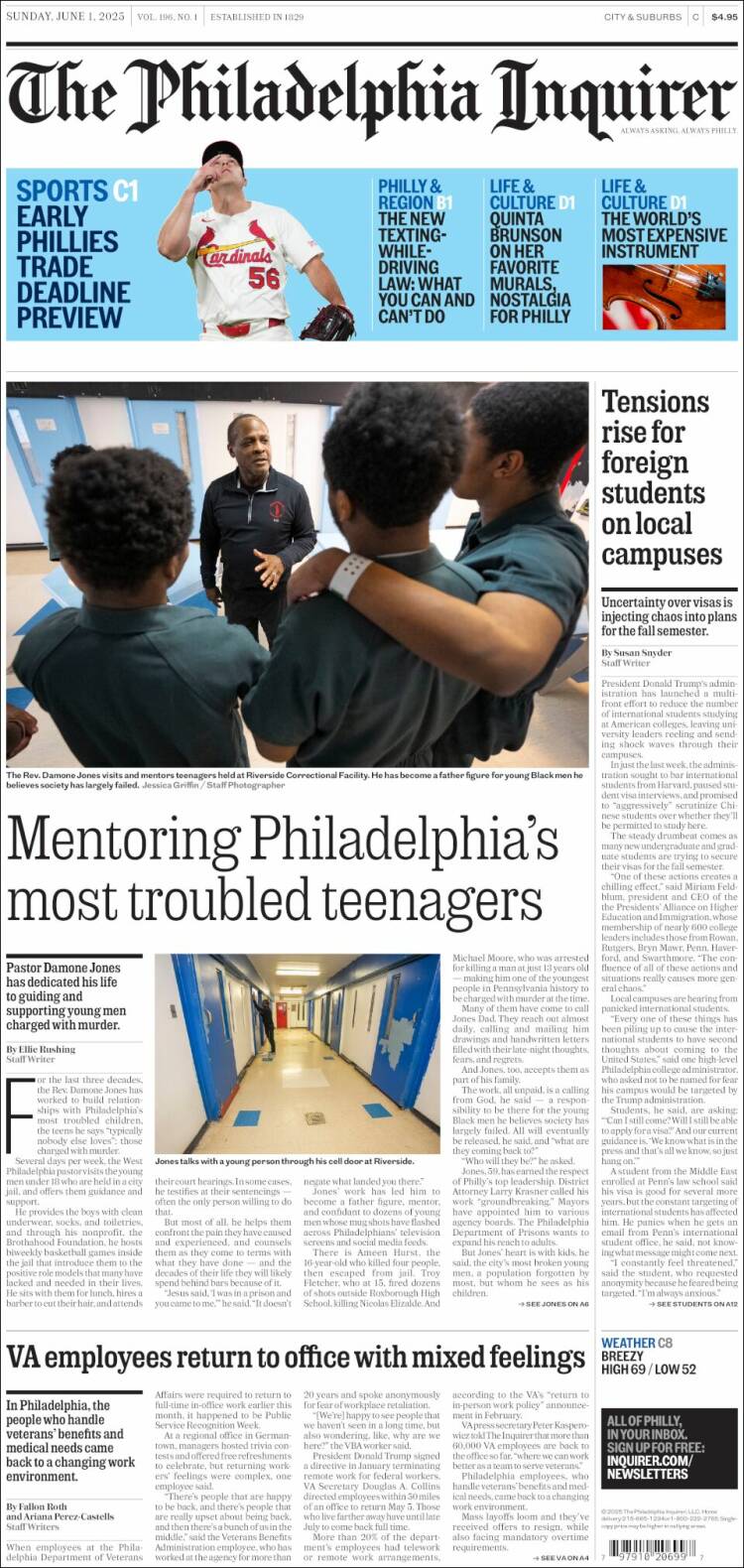 Portada de Philadelphia Inquirer (USA)