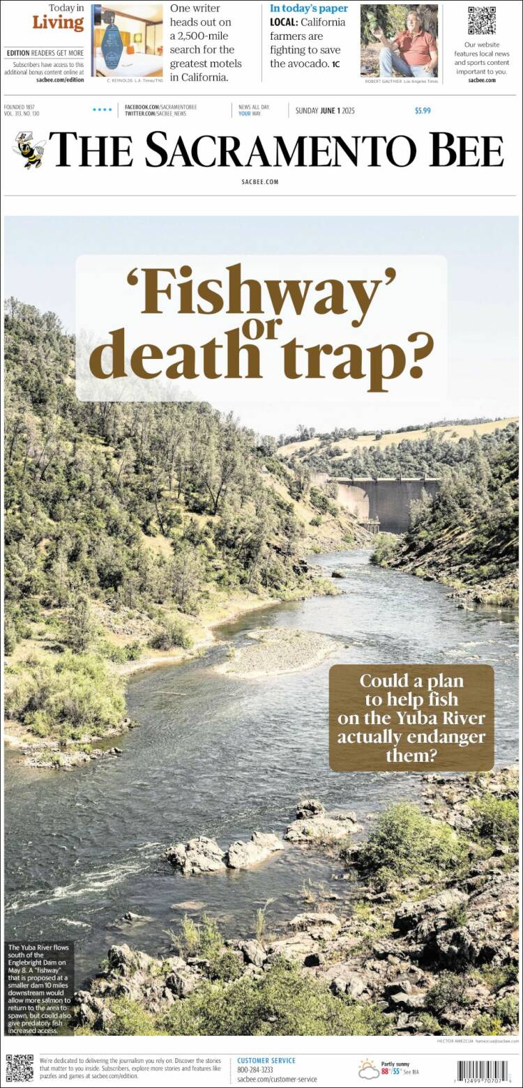 Portada de The Sacramento Bee (USA)