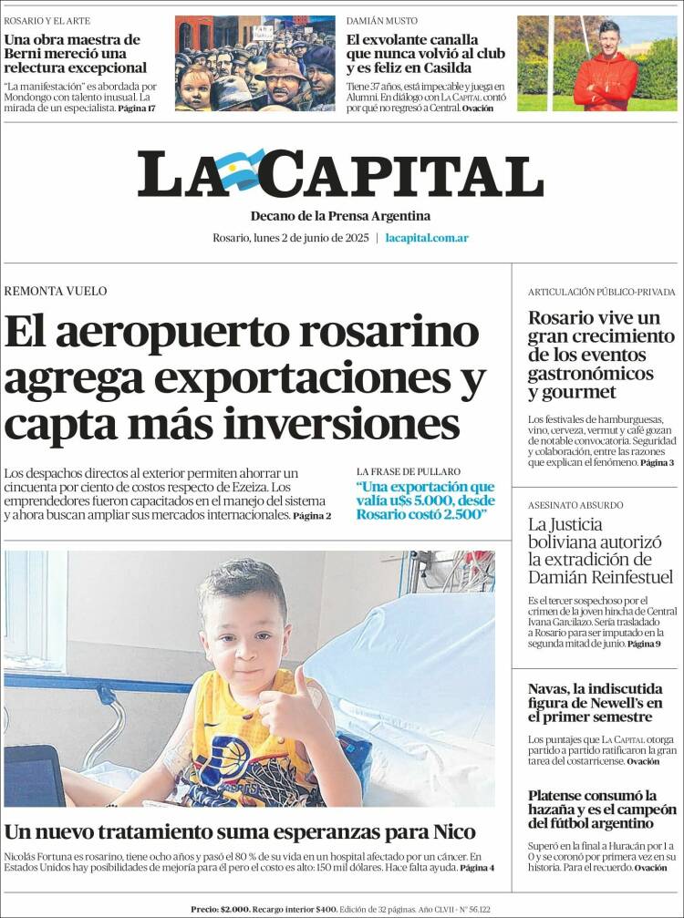 Portada de La Capital - Rosario (Argentine)