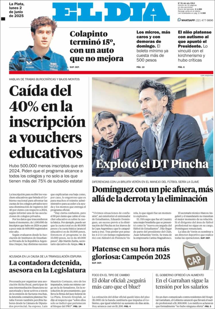 Portada de El Día de la Plata (Argentine)