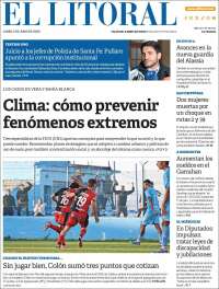 Portada de Diario El Litoral (Argentina)