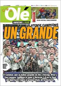 Portada de Olé (Argentina)