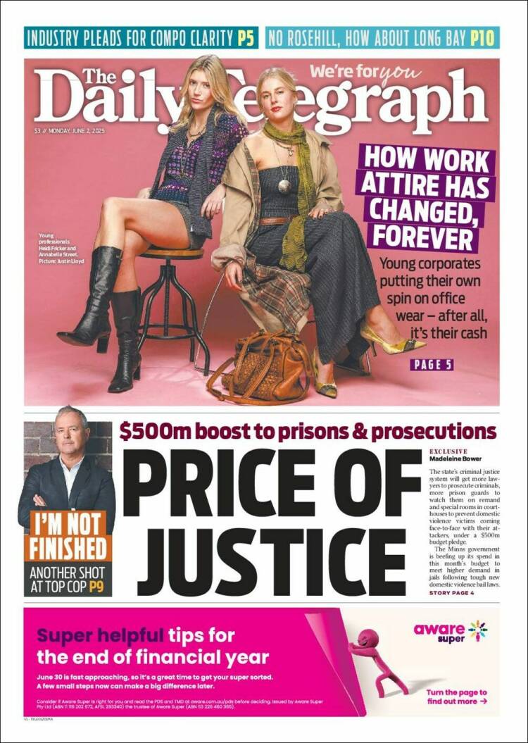 Portada de The Daily Telegraph (Australia)