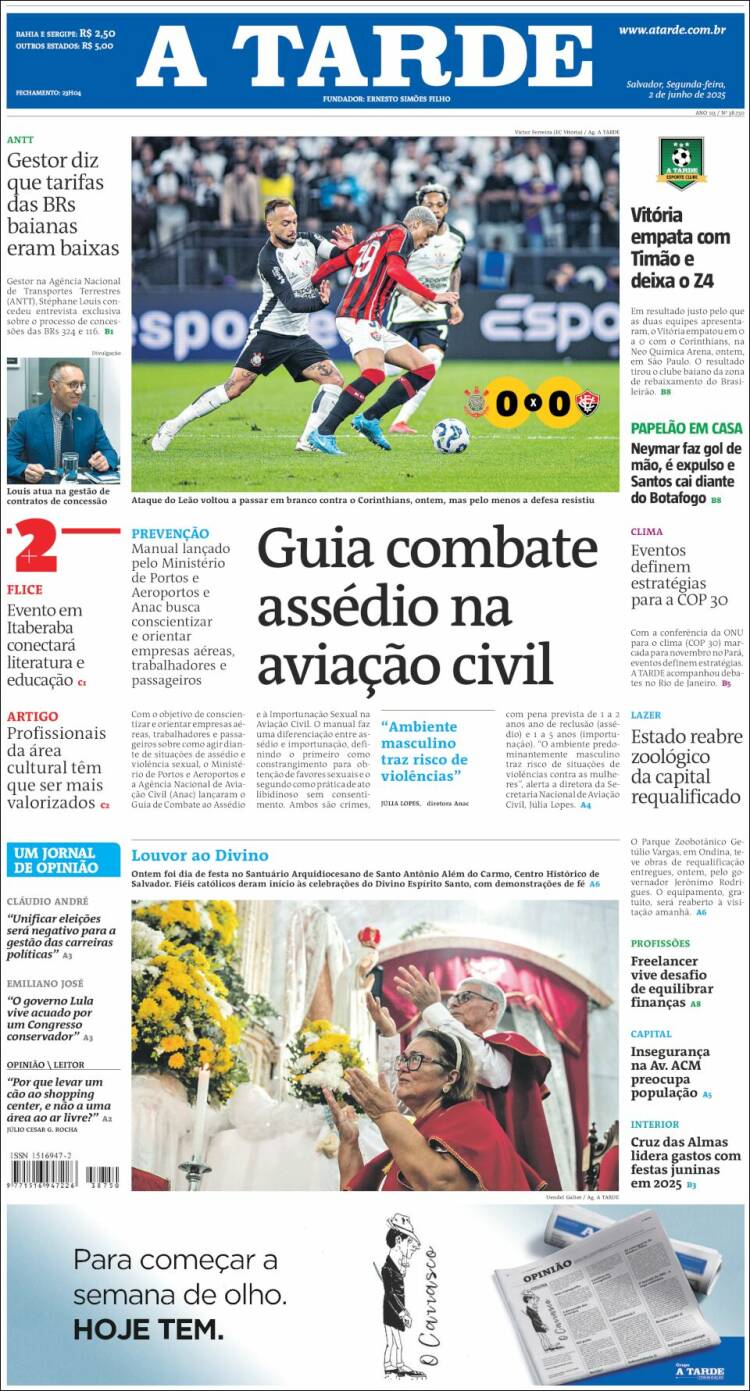 Portada de Diário A Tarde (Brasil)