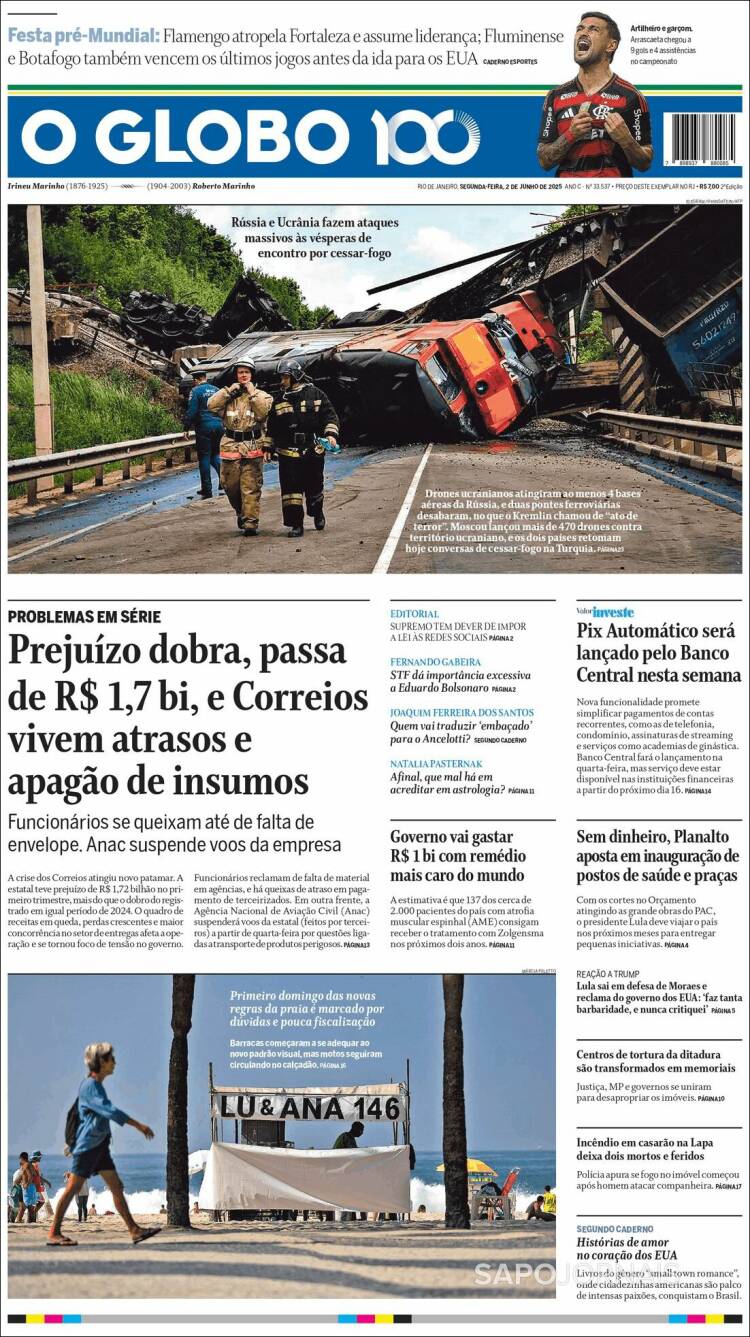 Portada de O Globo (Brasil)