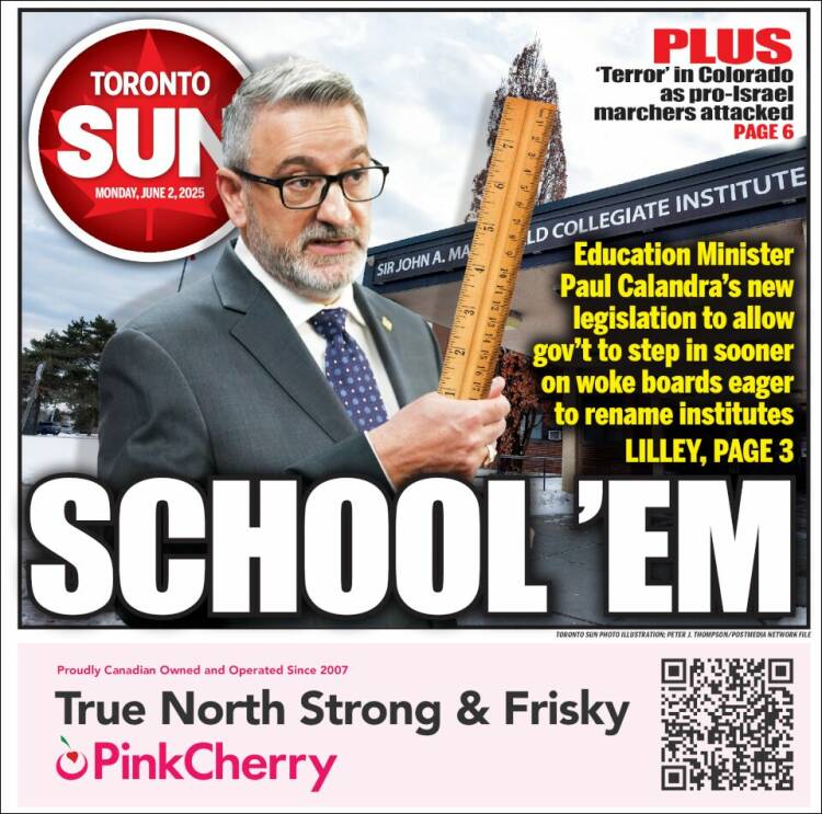 Portada de The Toronto Sun (Canada)
