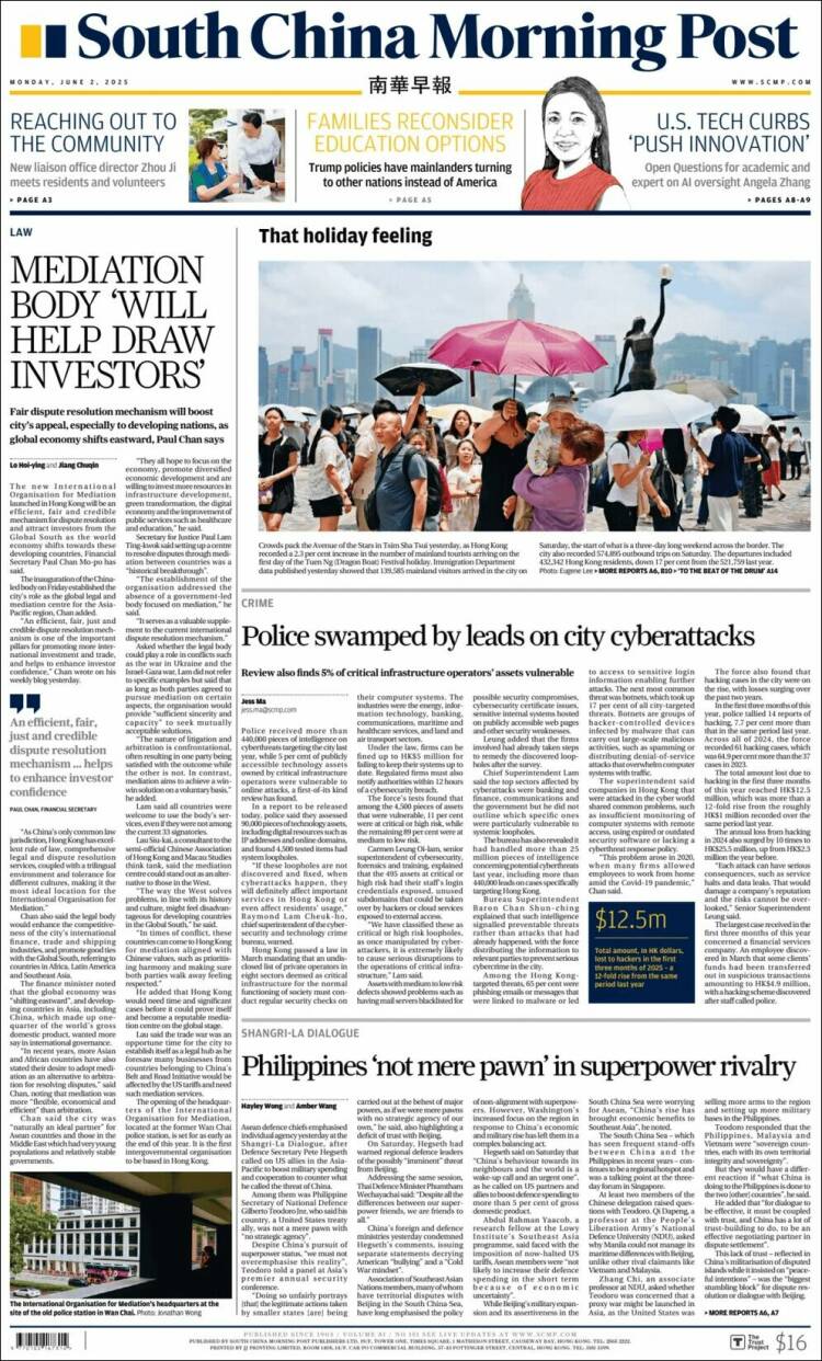 Portada de South China Morning Post (China)