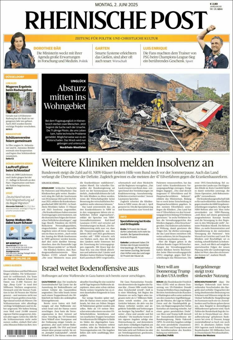 Portada de Rheinische Post (Alemania)