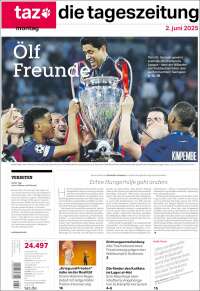 Portada de Die Tageszeitung (Alemania)