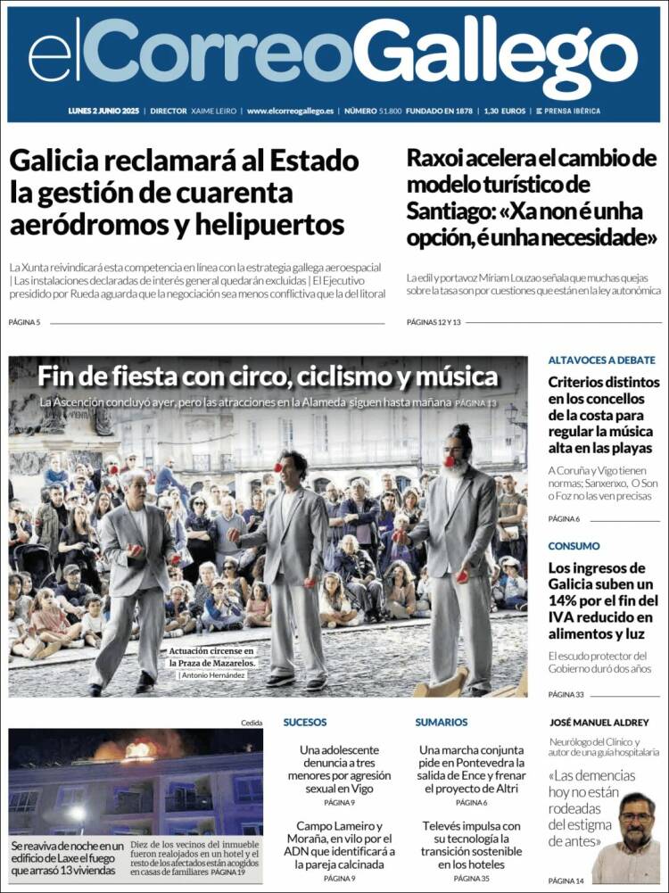Portada de El Correo Gallego (España)
