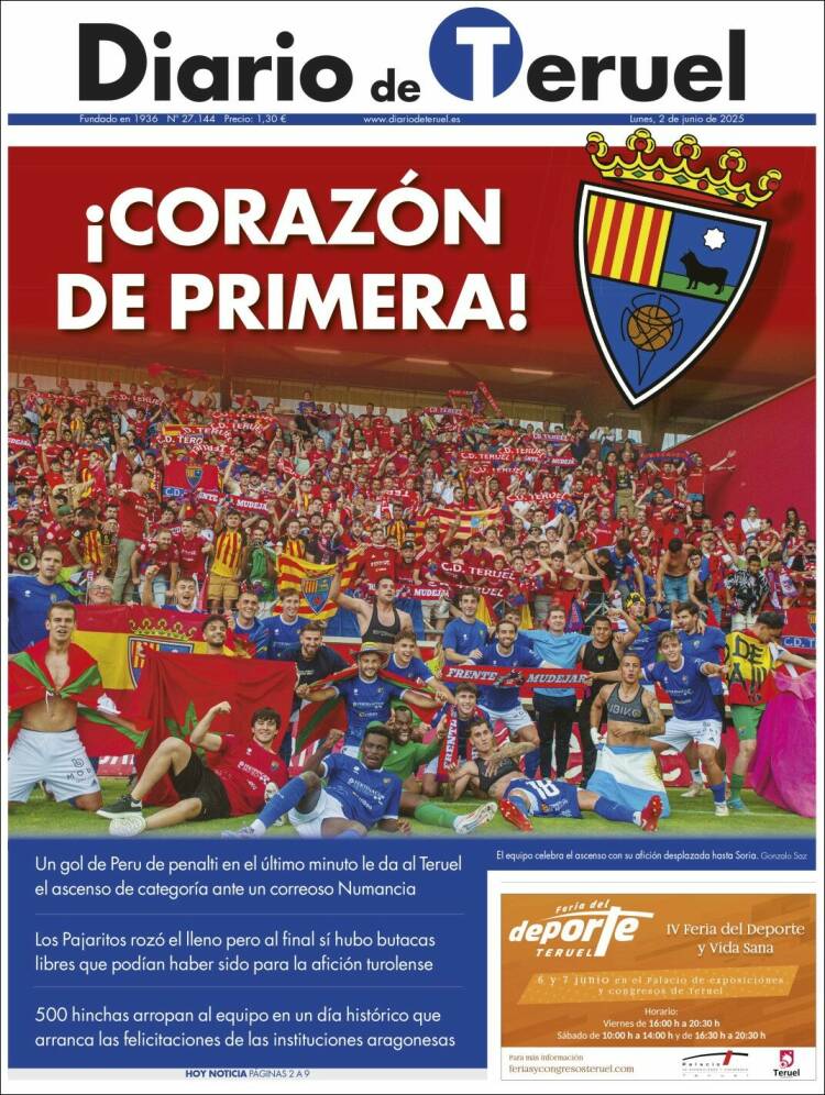 Portada de Diario de Teruel (Espagne)