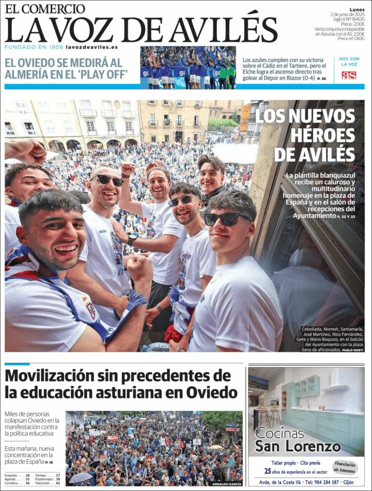 Portada de El Comercio - Avilés (Espagne)