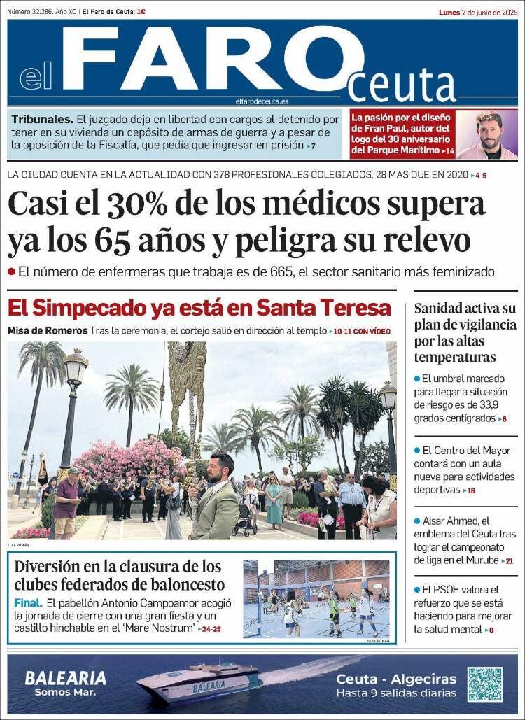 Portada de El Faro de Ceuta (España)