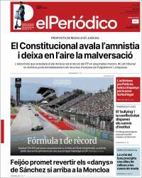 Portada de El Periódico de Catalunya (España)