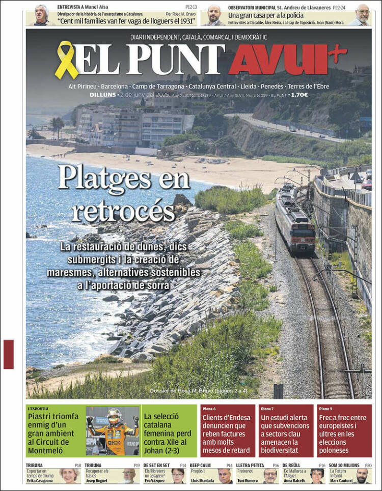 Portada de El Punt Avui (España)