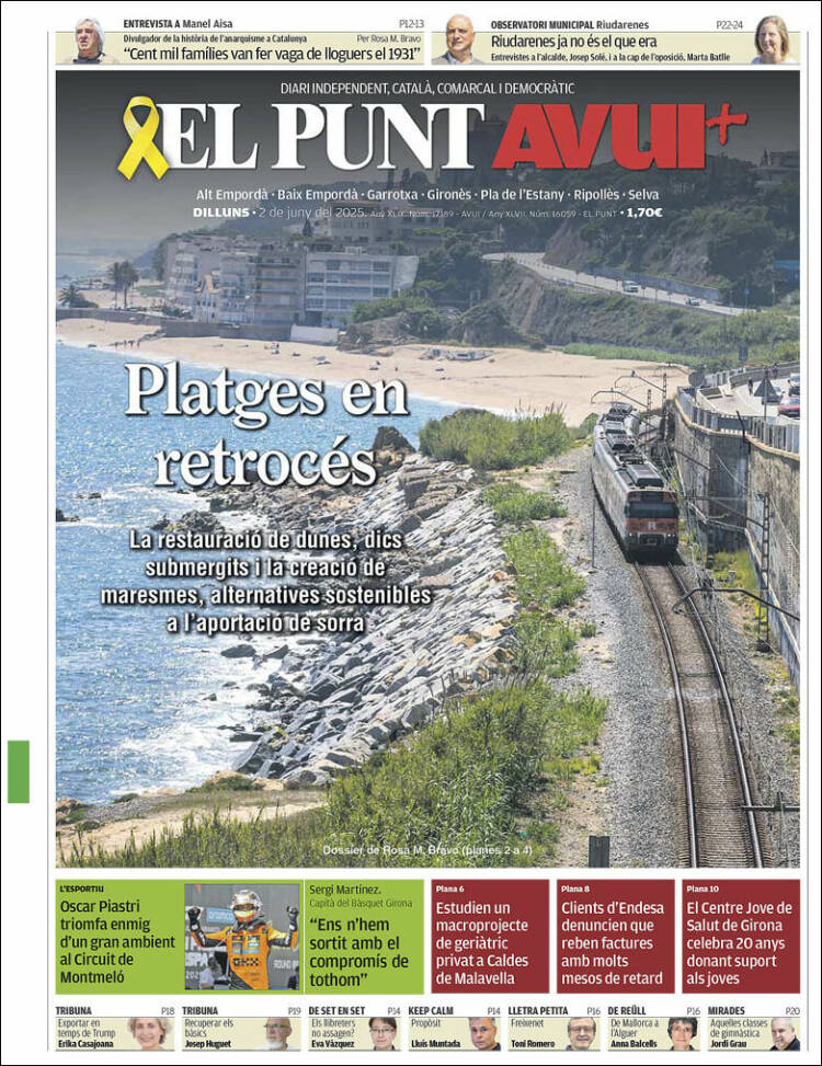 Portada de El Punt Avui - Girona (España)