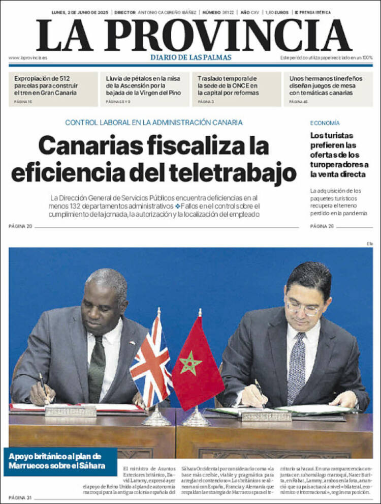 Portada de La Provincia (Espagne)