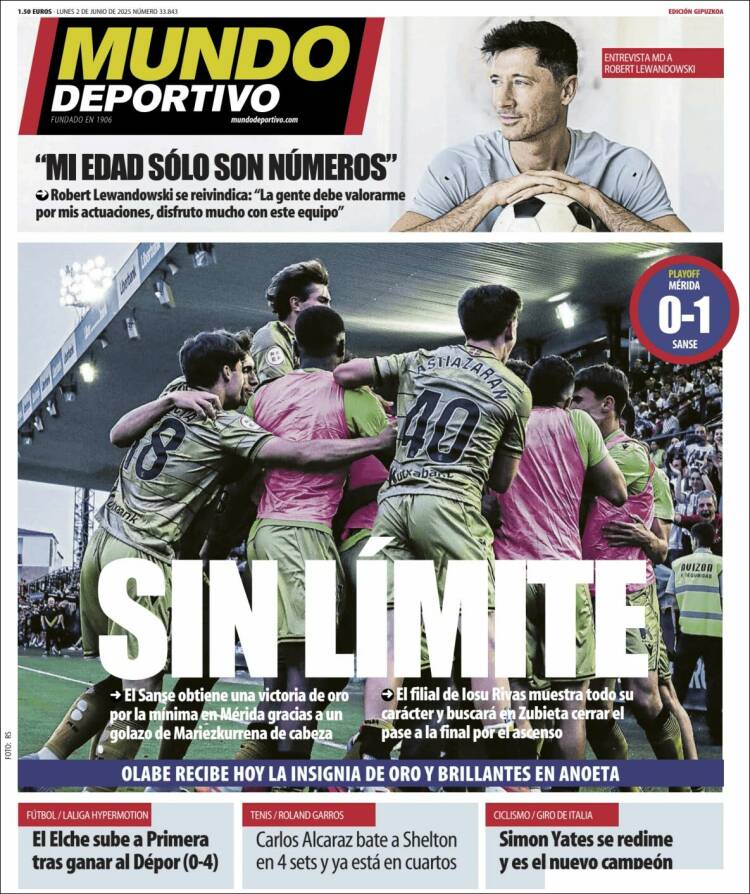 Portada de Mundo Deportivo Gipuzkoa (España)